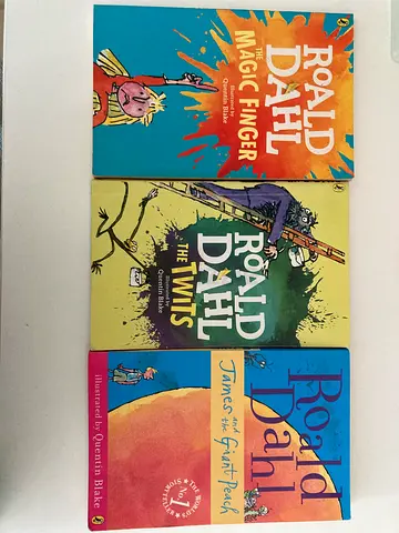 Set of 3 Roald Dahl Paperback Books — The Magic Finger, The Twits, James and the Giant Peach