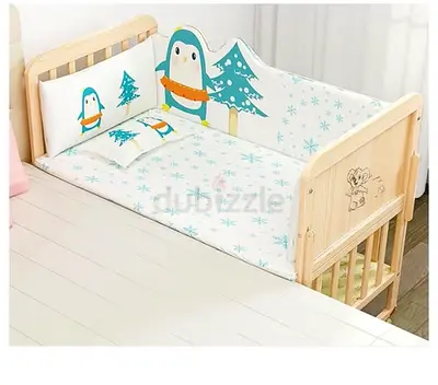 Kids Bed Guard / Crib Bumper with free mattress - Fits Side of Bed or Crib. Comes with storage below