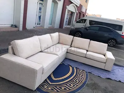 Ikea kivik Corner Sofa Beige L-shaped Beige Fabric Corner Sofa - Comfortable 5-Seater