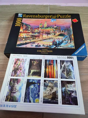 Urgent selling 1000 pieces puzzle 2 boxes in new condition