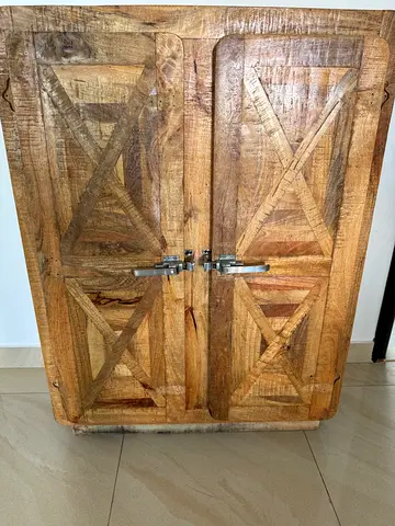 Solid Wood Cabinet with Multiple Shelves - Good Used Condition