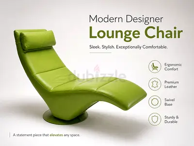 Luxury Lorenzo Genuine Leather Green Lounge Chair