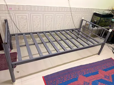 Single Metal Bed Frame - Sturdy Grey Single Bed Base