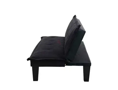 Compact Black Convertible Sofa Bed / Futon - Good Condition
