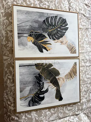 Golden plant paintings