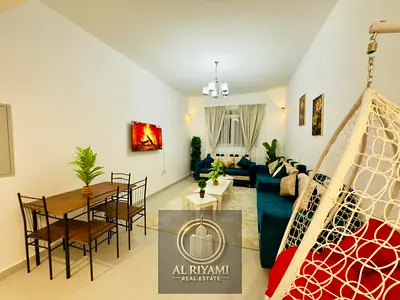 Furnished two-bedroom apartment for rent in Ajman Corniche, prime tourist location
