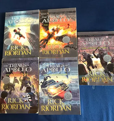 Complete set of The Trials of Apollo series (5 paperback books) by Rick Riordan