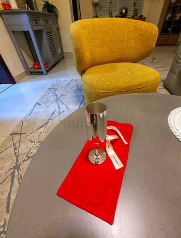 Exclusive, solid silver-plated Robbe  Berking champagne flute.