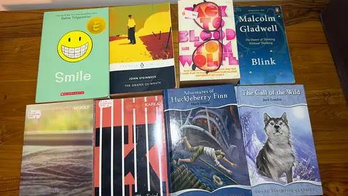 8 books for 65 Dhs