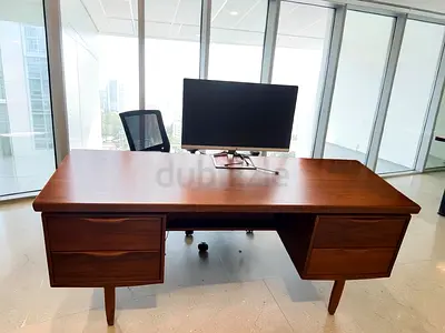 Wood Office Executive Desk with Drawers Branded