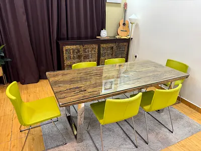 Marina Home Railway Wood Dining Table Set
