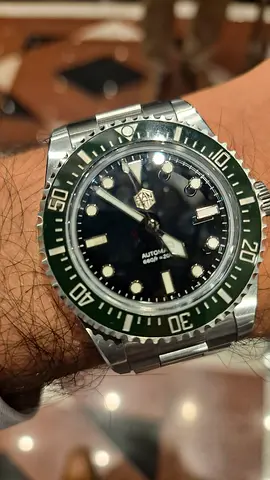 SanMartin Kermit Diver Sport Watch with Green Bezel