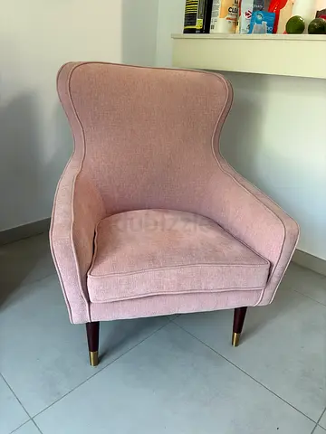 Pink Accent Armchair with Cushion — Good Condition