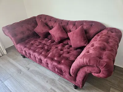 Two-Seater Suede Chesterfield Sofa
