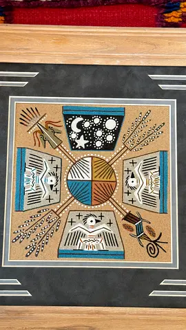 Handmade Sand Art Framed Folk Motif Panel