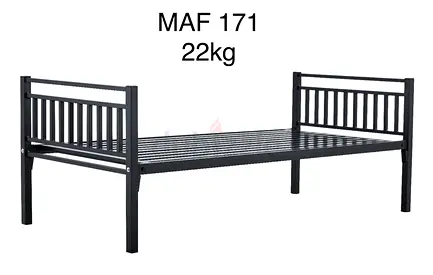 Single Metal Bed Frame with Headboard and Footboard (Black) - 22kg MAF-171
