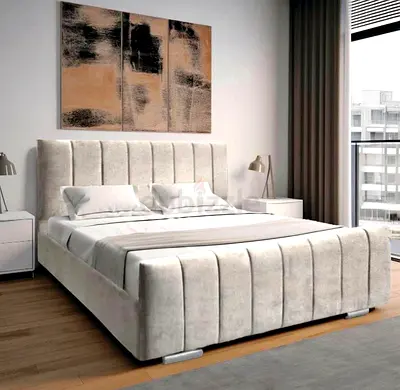 Luxury Queen size fully customisable bedframe in soft Valvet Fabric storage can be installed