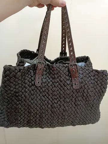 Weave bag leather real