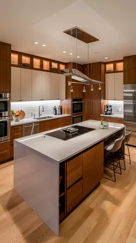 Modern wood kitchen island
