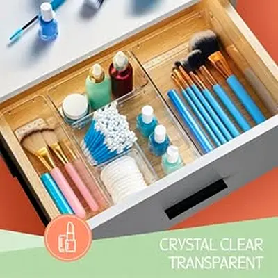 Clear Acrylic Drawer Organizer for Makeup Brushes  Accessories