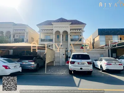 For sale: villa in Al Rawda Ajman, strategic location, second row from Sheikh Ammar Street, nice view of main road, 5 bedrooms, 7 bathrooms, land area