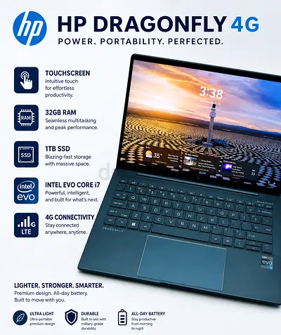 HP DRAGONFLY G4 i7-13G, 32GB/1TB touchscreen Laptop