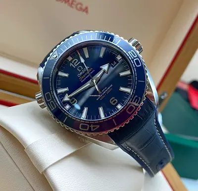 Omga seamaster plant ocean blue dial full set 2024 model with warranty to 2029
