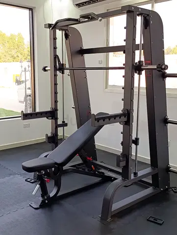 Smith Machine with Adjustable Bench - Heavy Duty Home Gym Set