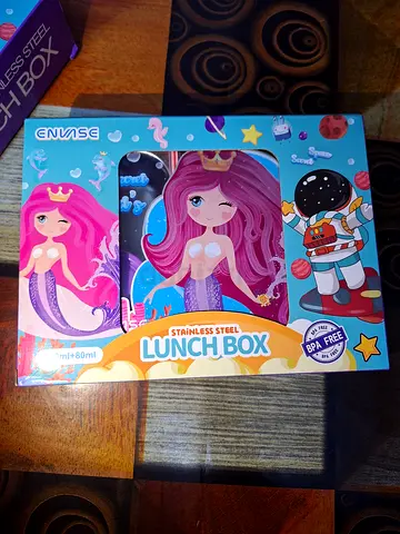 Kids Stainless Steel Lunch Box - Mermaid Design (Like New)