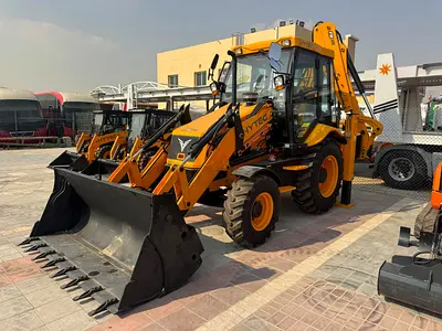 Hytec FM100 Backhoe Loader — Perkins 100 HP Diesel, Carraro Transmission, 9,000 kg, New
