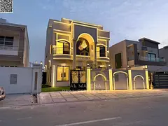 Luxury villa for sale in Al Yasmin, with two facades (front and back) | Ground floor + First floor +