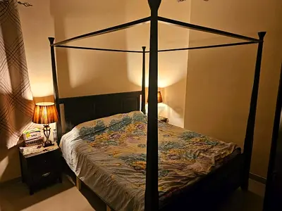 Bedroom Set – Solid Dark Wood | Complete Set | Good Condition