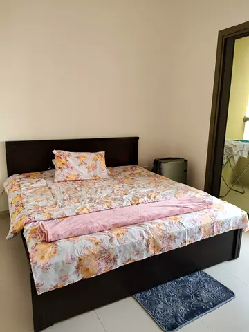 King size bed frame - dark wood