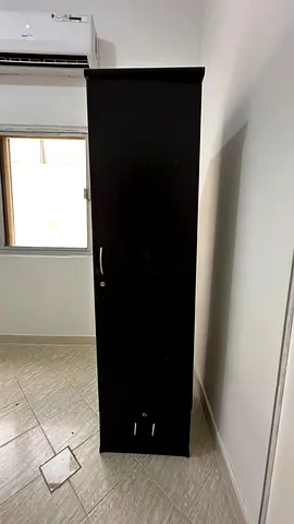 Slim Dark Brown Wardrobe / Armoire - Single Door, Good Condition