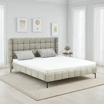 Box structure thick wings headboard queen bed