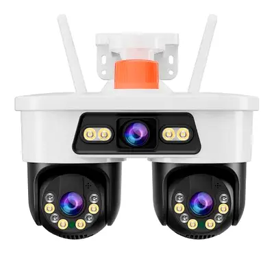 3-Lens 4K WiFi PTZ Security Camera - 360° View  Night Vision