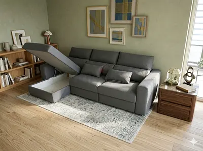 Ikea eskilstuna L shape sofa under storage