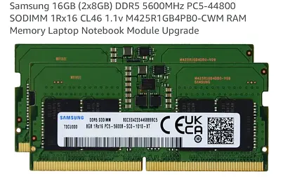 Samsung 16GB (2x8GB) DDR5 5600MHz SODIMM Laptop RAM - Excellent Working