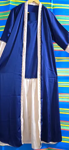 Navy Blue Long Abaya / Open Abaya with Inner Dress - Good Condition 54 Size