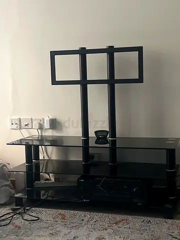 Black Glass TV Stand / Entertainment Unit in Good Condition