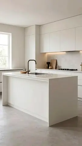 Minimalist White Kitchen Island