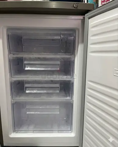 Silver Upright Freezer Section with 4 Drawers — Good Working Condition