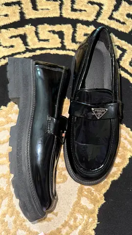 Black Prada Patent Leather Loafers - Size 41