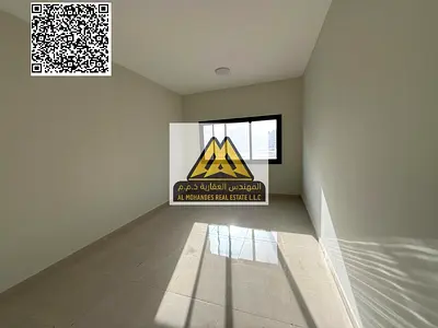 A 1-bedroom apartment with a closed living room for annual rent in Al Jurf 3 – Ajman, featuring central air conditioning and a practical layout, locat