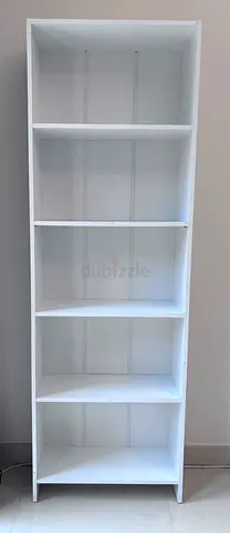 White 5-Shelf Tall Bookcase / Display Unit - excellent Condition