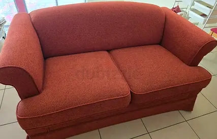 3-seater upholstered sofa in orange/red - good condition