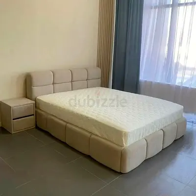 Beige King Size Bed
