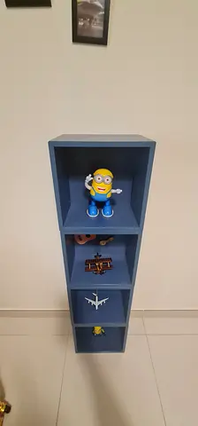 ikea Slim 4-Cube Blue Wall Shelf / Display Unit