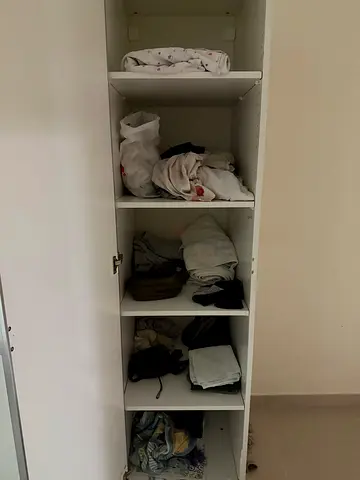 White tall wardrobe/locker with 6 compartments - good condition
