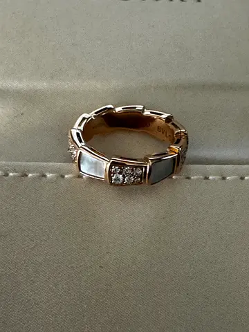 Bvlgari Serpenti ring with moonstone and diamonds size 50